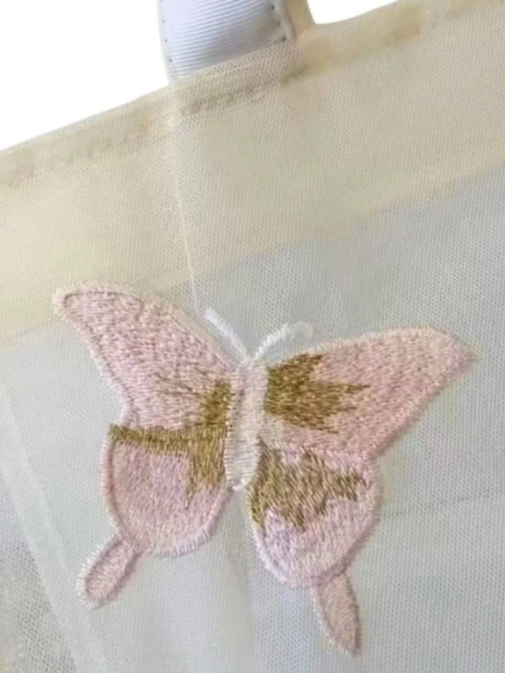 Dior Cream Embroidered Butterfly Tote with Gold CD Logo